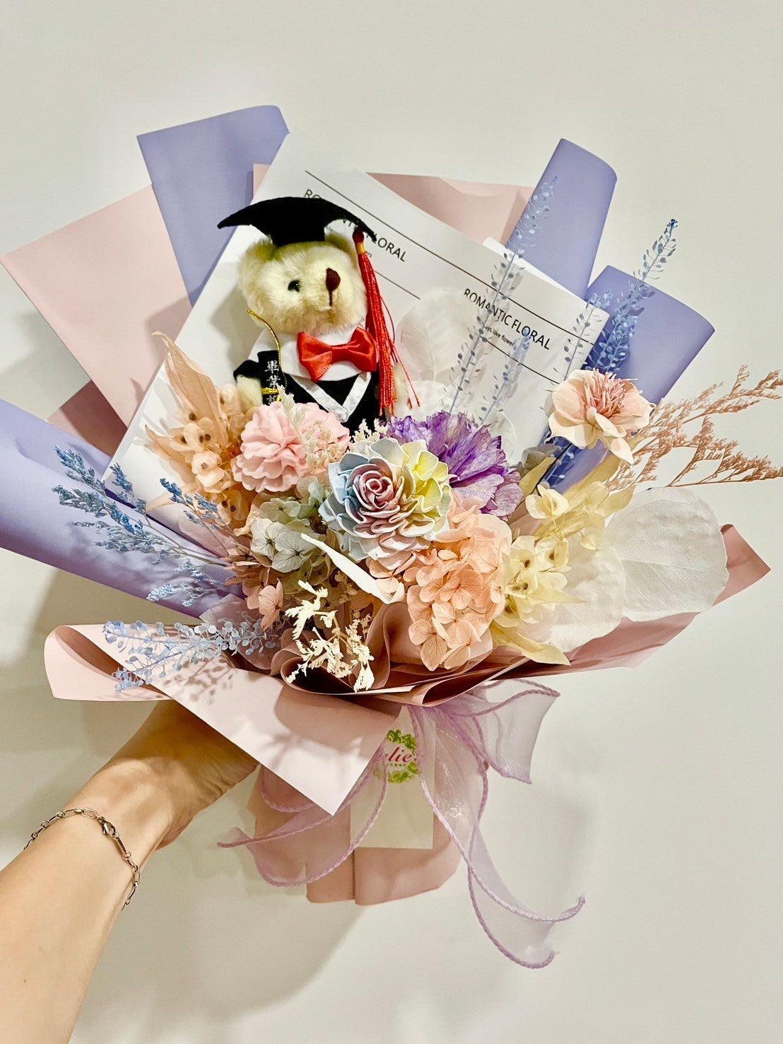 畢業熊花束-中型約30*40(寬高)